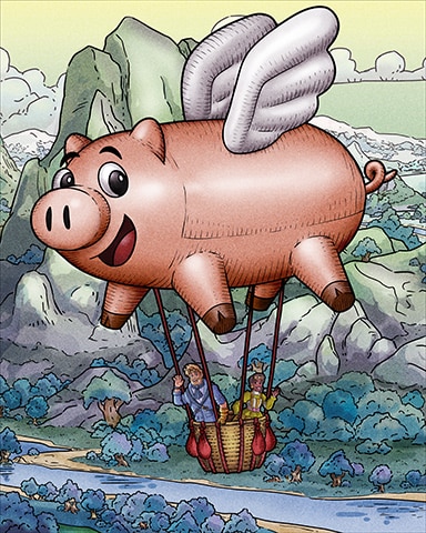 Flying Pig Hot Air Balloons Badge - Jungle Gin HD