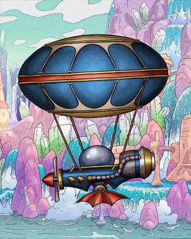 Blue Hot Air Balloons Badge - Word Whomp HD