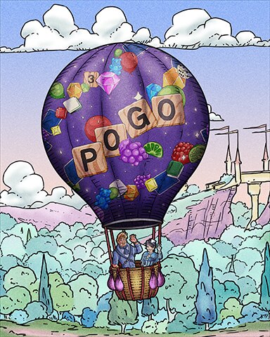 Pogo Goodies Hot Air Balloons Badge - Mahjong Safari HD
