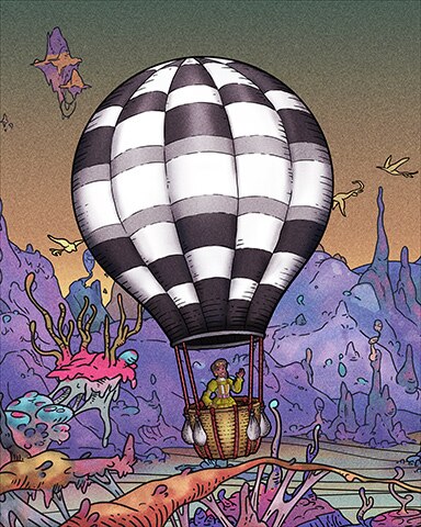 Checkerboard Teardrop Hot Air Balloons Badge - Quinn's Aquarium