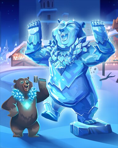 Mahjong Safari HD Bear Ice Sculptures Badge