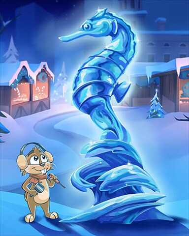 Jungle Gin HD Seahorse Ice Sculptures Badge