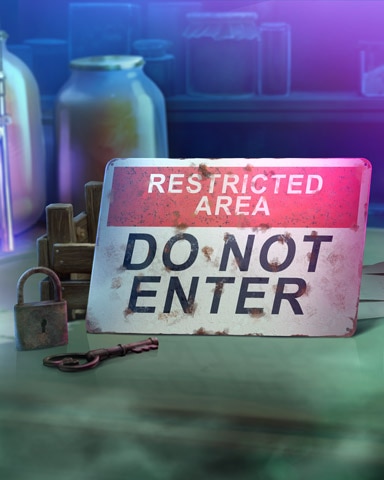 Quinn's Aquarium 'Do Not Enter' Mad Scientist Lab Badge