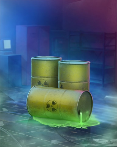 Pogo Slots Nuclear Waste Barrel Mad Scientist Lab Badge