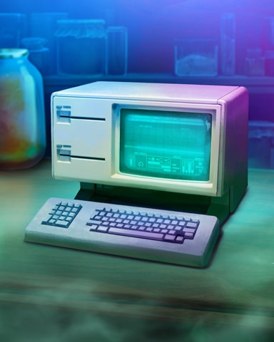 Pogo Slots Old Computer Mad Scientist Lab Badge