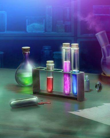 Jigsaw Treasure Hunter HD Test Tube Rack Mad Scientist Lab Badge