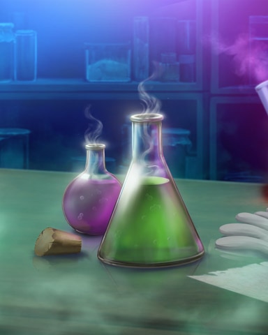 World Class Solitaire HD Beakers Mad Scientist Lab Badge