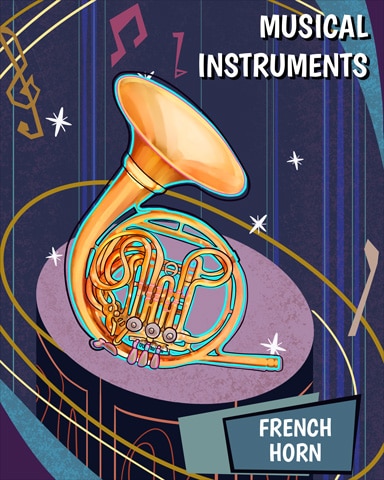 French Horn Musical Instruments Badge - Pogo Slots