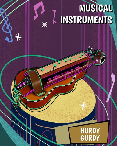 Hurdy Gurdy Musical Instruments Badge - Dice City Roller HD