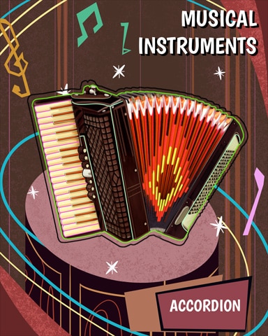 Accordion Musical Instruments Badge - Spades HD