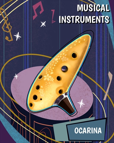Ocarina Musical Instruments Badge - Jigsaw Treasure Hunter HD