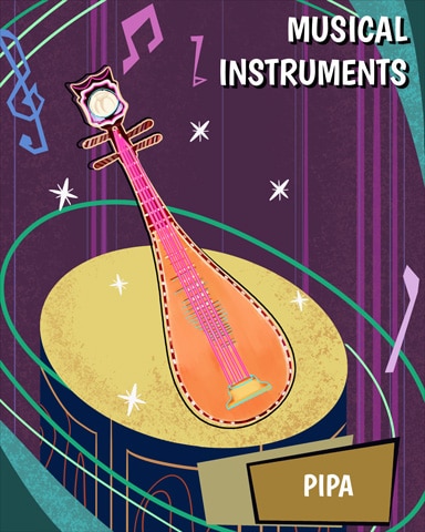 Pipa Musical Instruments Badge - First Class Solitaire HD
