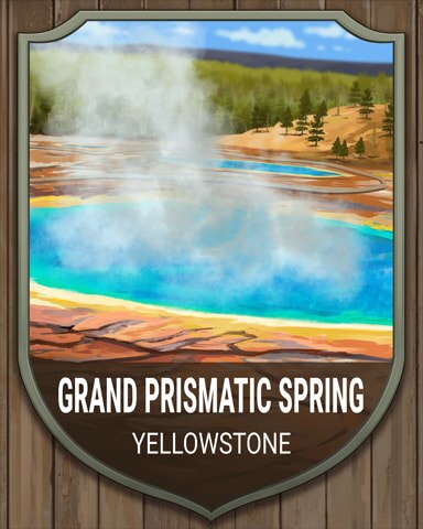 World Class Solitaire HD Yellowstone Grand Prismatic Spring National Parks Badge