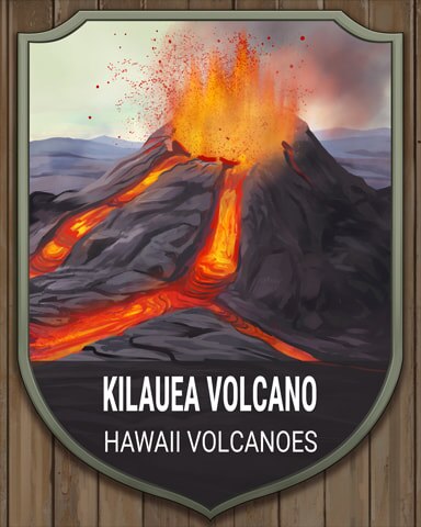 World Class Solitaire HD Hawaii Volcanoes Kilauea National Parks Badge