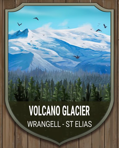 Tri-Peaks Solitaire HD Wrangell Volcano Glacier National Parks Badge