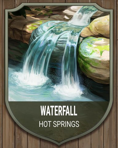 First Class Solitaire HD Hot Springs Waterfall National Parks Badge