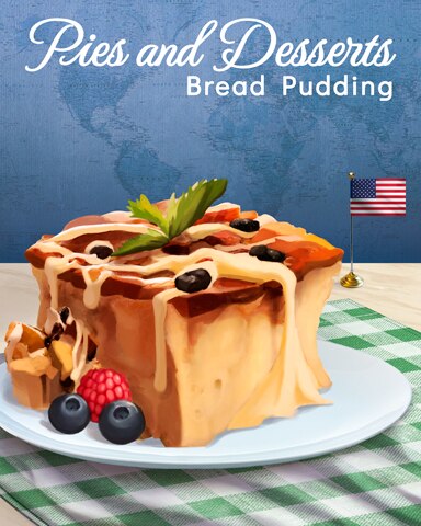 Bread Pudding Pies and Desserts Badge - World Class Solitaire HD