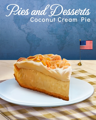 Coconut Cream Pie Pies and Desserts Badge - Tri-Peaks Solitaire HD