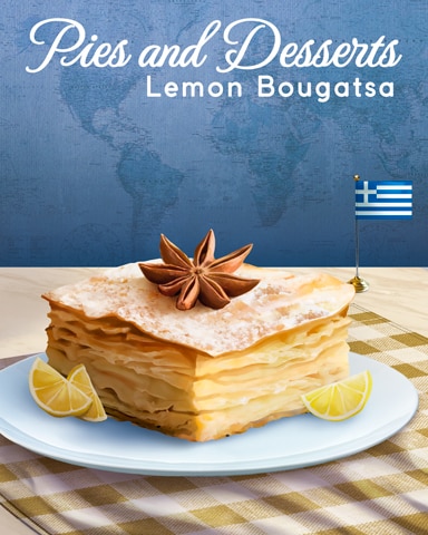 Lemon Bougatsa Pies and Desserts Badge - First Class Solitaire HD