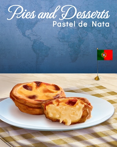 Pastel de Nata Pies and Desserts Badge - World Class Solitaire HD