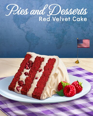 Red Velvet Cake Pies and Desserts Badge - First Class Solitaire HD