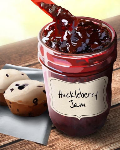 Sweet Tooth Town Huckleberry Jams and Preserves Badge