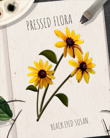 Jungle Gin HD Black-Eyed Susan Pressed Flora Badge