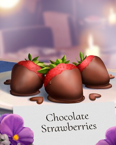 Chocolate Strawberries Sweets for My Sweet Badge - First Class Solitaire HD