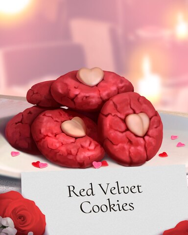 Red Velvet Cookies Sweets for My Sweet Badge - Mahjong Garden HD