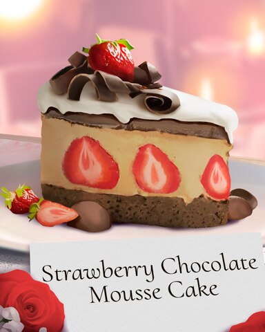Strawberry Chocolate Mousse Cake Sweets for My Sweet Badge - Jet Set Solitaire