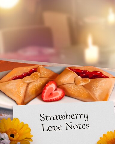 Strawberry Love Notes Sweets for My Sweet Badge - First Class Solitaire HD