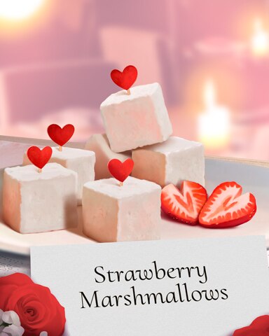 Strawberry Marshmallow Sweets for My Sweet Badge - Mahjong Safari HD