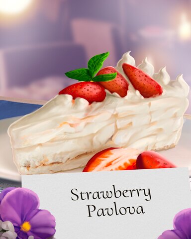 Strawberry Pavlova Sweets for My Sweet Badge - Word Whomp HD