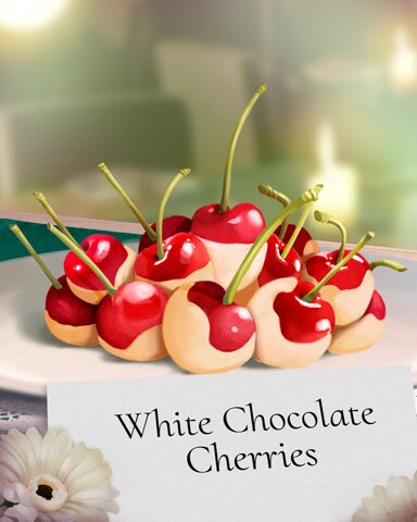 White Chocolate Cherry Sweets for My Sweet Badge - Mahjong Safari HD
