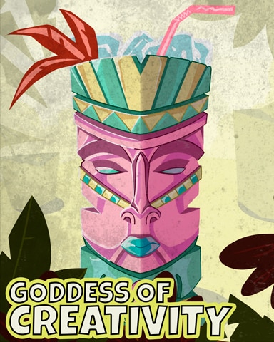 Ceramic Goddess of Creativity Badge - Mahjong Safari HD