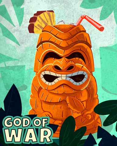 Wooden God of War Badge - Tri-Peaks Solitaire HD