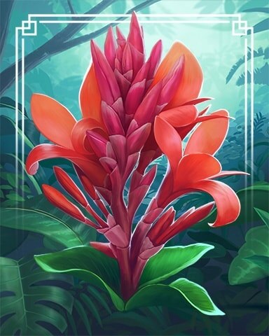 World Class Solitaire HD Canna Lily Tropical Flowers Badge