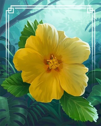 Golden Mallow Tropical Flowers Badge - Word Whomp HD