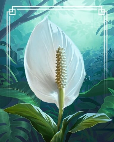 Peace Lily Tropical Flowers Badge - Mahjong Garden HD