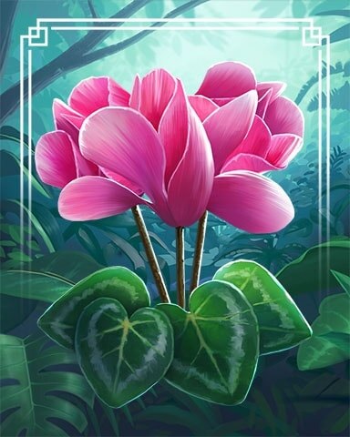 Persian Cyclamen Tropical Flowers Badge - Word Whomp HD