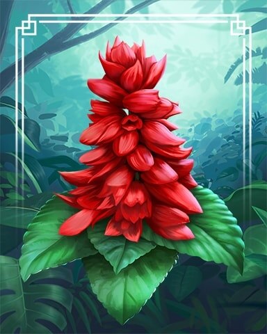 Scarlet Sage Tropical Flowers Badge - World Class Solitaire HD