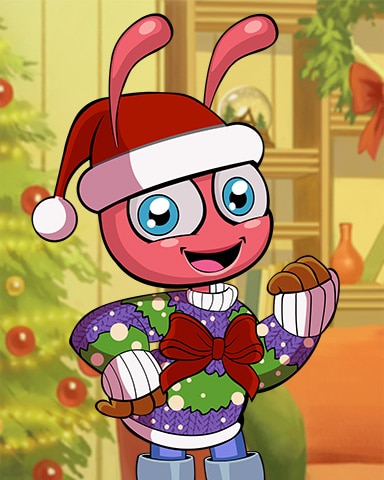 Bowed Up Grant Ugly Sweaters Badge - Mahjong Safari HD