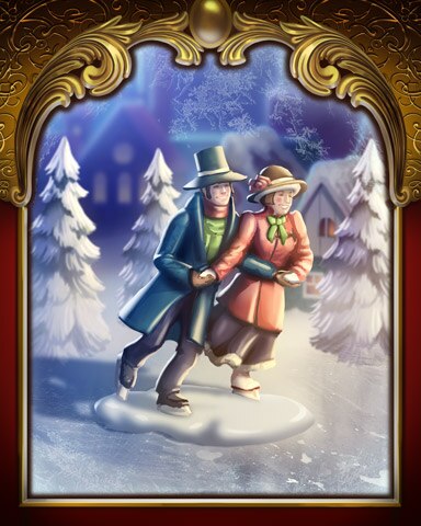 First Class Solitaire HD Ice Skating Victorian Village Badge