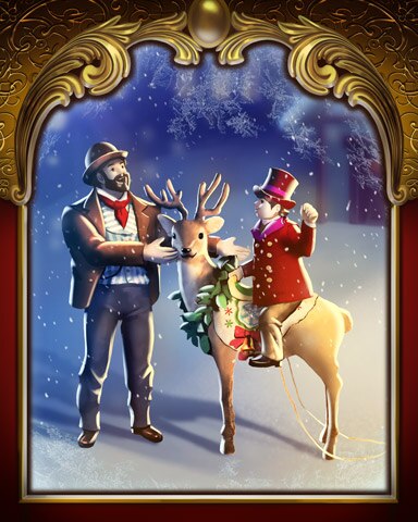 First Class Solitaire HD Playing with Deer Victorian Village Badge