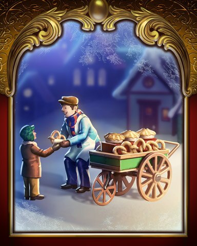 Mahjong Garden HD Pretzel Cart Victorian Village Badge