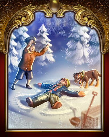 World Class Solitaire HD Snow Angel Victorian Village Badge