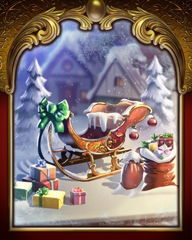 Word Whomp HD Snow Sled Victorian Village Badge