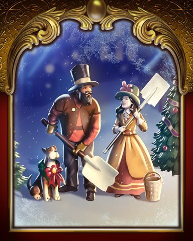 Tri-Peaks Solitaire HD Shoveling Victorian Village Badge