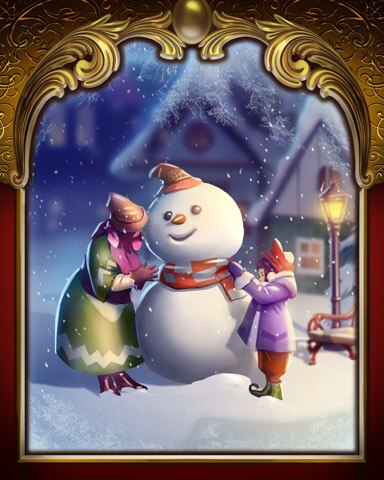 Mahjong Garden HD Snowman Victorian Village Badge