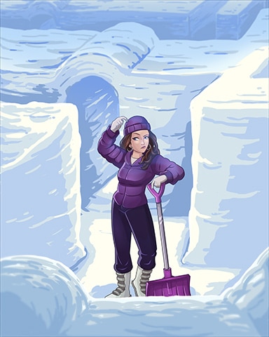 Snow Maze Winter Activities Badge - Pogo Slots